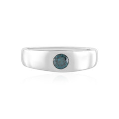 Anello in argento con Diamante Blu I2