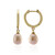 Pendientes en plata con Perla durazno Freshwater