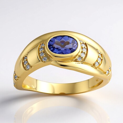 Anello in oro con Tanzanite AAA (de Melo Gold)