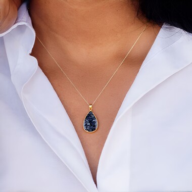 Colgante en plata con Piedra petoskey