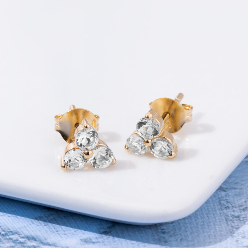 Weißer Topas-Silberohrringe