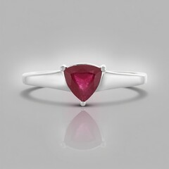 Bague en argent et Rubis de Madagascar