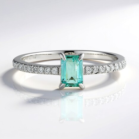 Anello in argento con Smeraldo Color Paraiba