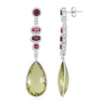 Pendientes en plata con Cuarzo del Ouro Verde