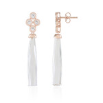 Zilveren oorbellen met witte kwartskristallen (KM by Juwelo)