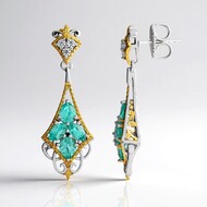 Pendientes en plata con Fluorapatita verde (Gems en Vogue)