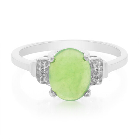 Zilveren ring met een keizerlijk chrysopraas