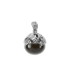 Pendentif en argent et Bois fossilisé