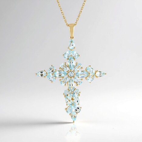 Collana in argento con Topazio Blu Cielo