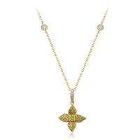Gelber SI2 Brillant-Goldhalskette (CIRARI)