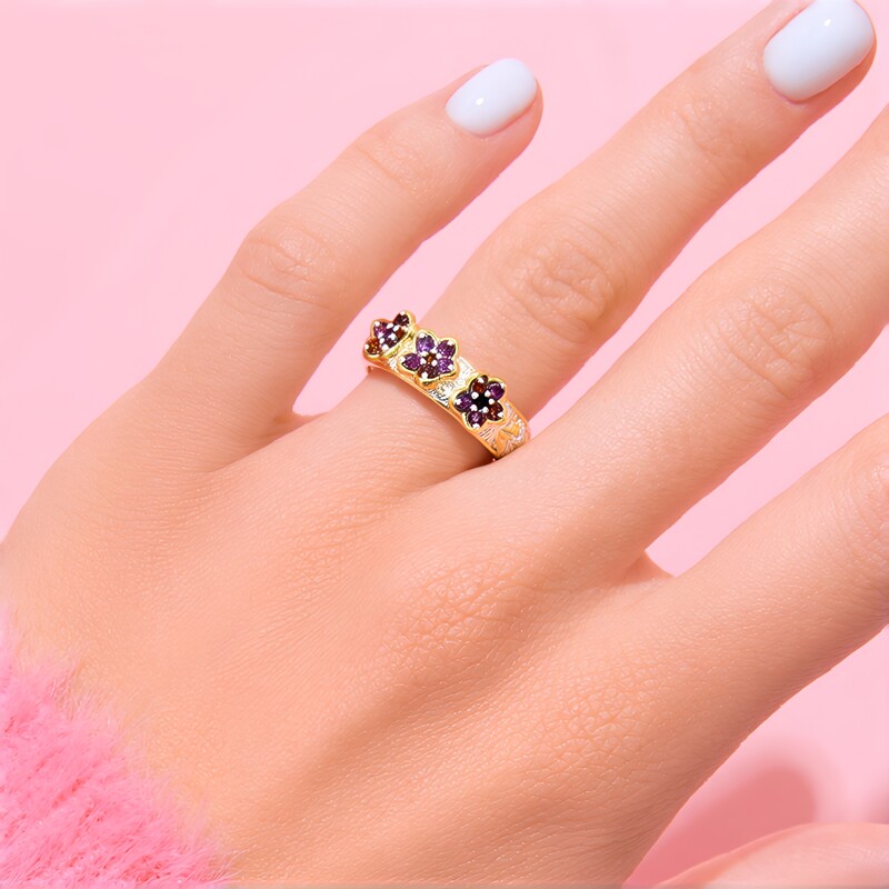 Zilveren ring met Mozambique granaten (Gems en Vogue)