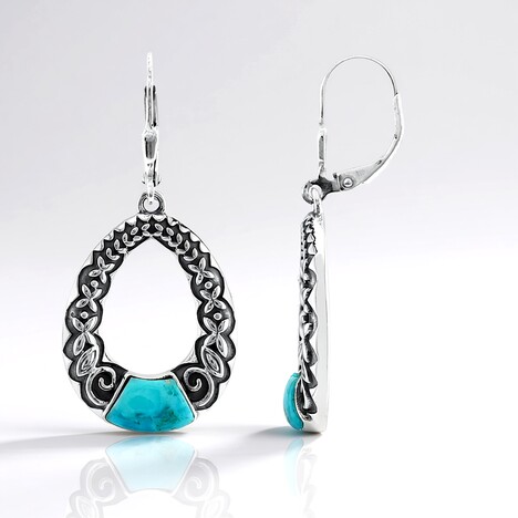 Orecchini in argento con Turchese Kingman Mohave Blu (Jones Lee)