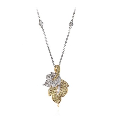 Gelber SI2 Brillant-Goldhalskette (CIRARI)