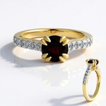 Anello in argento con Granato Mozambico