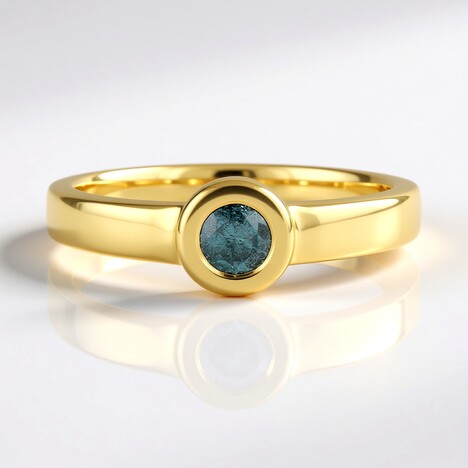 Bague en argent et Diamant bleu I2