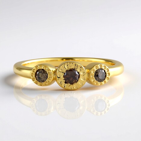 Anello in argento con Diamante Champagne I2