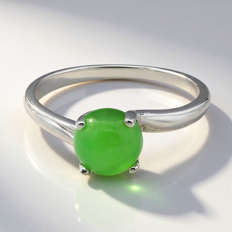 Anello in argento con Crisoprasio Imperiale