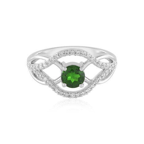 Anello in argento con Diopside Russo