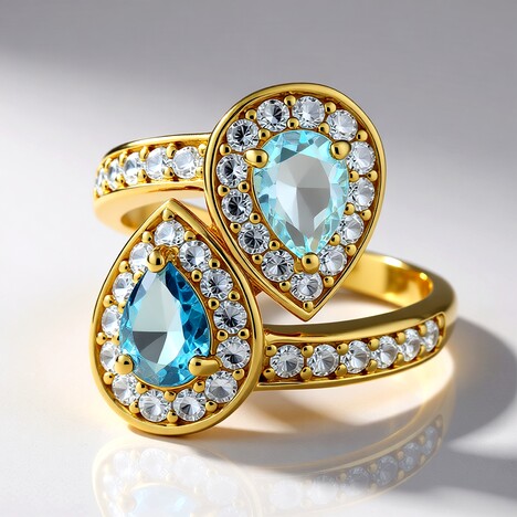 Anello in argento con Topazio Blu Londra