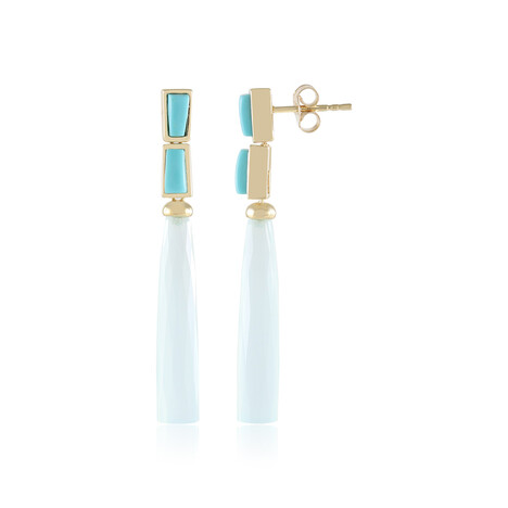 Aqua Chalcedony Silver Earrings (KM by Juwelo)