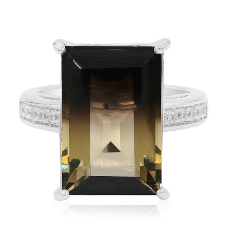 Bague en argent et Quartz de l'Amazonie