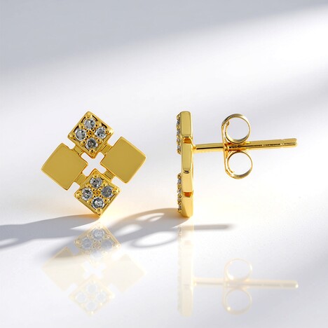 Orecchini in argento con Diamante I4 (J)