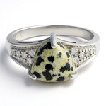 Anello da uomo in argento con Diaspro Dalmata