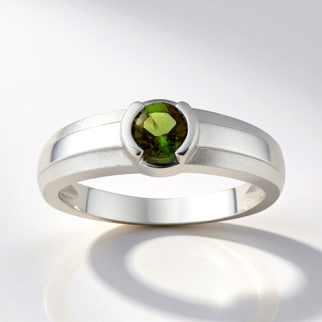 Anello in argento con Tormalina Verde Brasiliana (Pallanova)