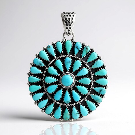 Ciondolo in argento con Turchese Kingman Mohave Blu (Jones Lee)