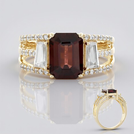 Anello in oro con Zircone Rosa (Adela Gold)