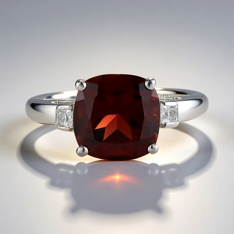 Anello in argento con Granato Mozambico
