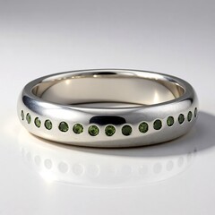 Anello in argento con Diamante Verde Smeraldo