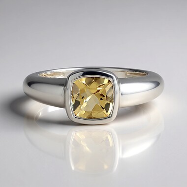 Bague en argent et Béryl jaune