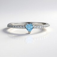 Anello in argento con Acquamarina Brasiliana