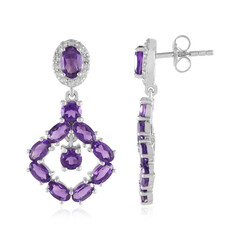 Pendientes en plata con Amatista de Zambia