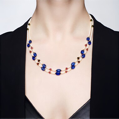 Collana in argento con Cianite del Nepal (Riya)