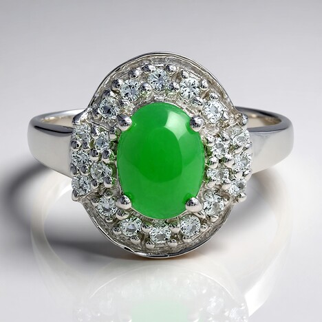 Anello in argento con Crisoprasio Imperiale
