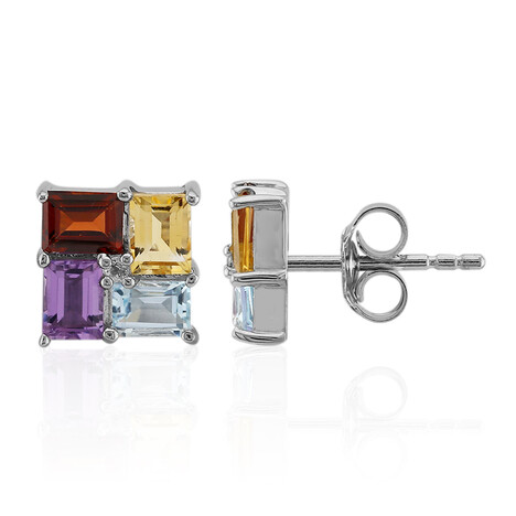 Edelstein-Silberohrringe