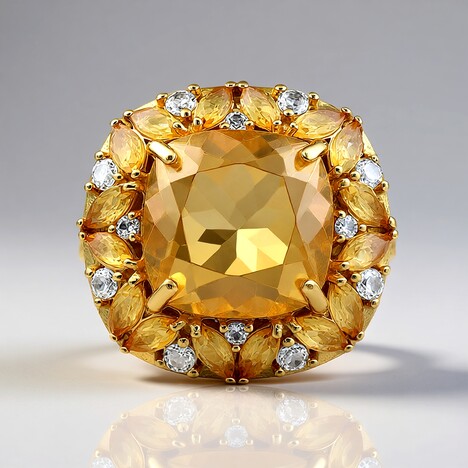 Anello in argento con Citrino