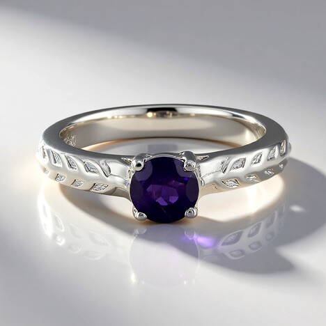 Anello in argento con Ametista Zambiana