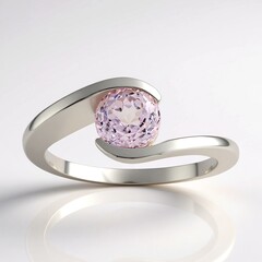 Anello in argento con Kunzite