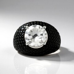 Anello in argento con Topazio Bianco