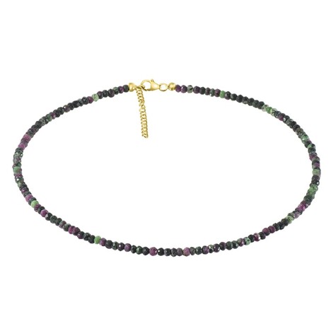 Rubin-Zoisit-Silberhalskette