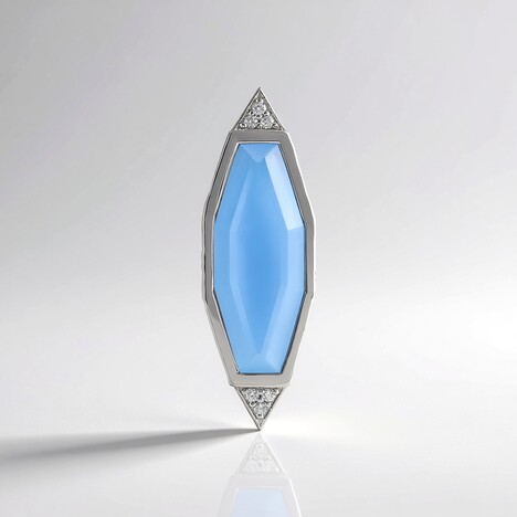 Ciondolo in argento con Onice Blu (MONOSONO COLLECTION)
