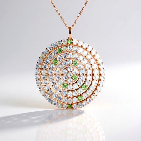 Collana in argento con Labradorite Verde Maniry (KM by Juwelo)
