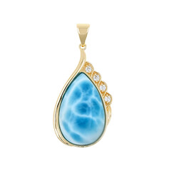 9K Larimar Gold Pendant