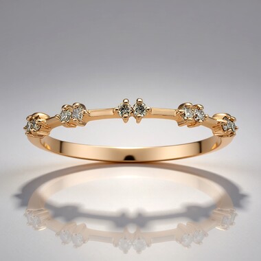 9K SI1 Argyle Rose De France Diamond Gold Ring (Annette)