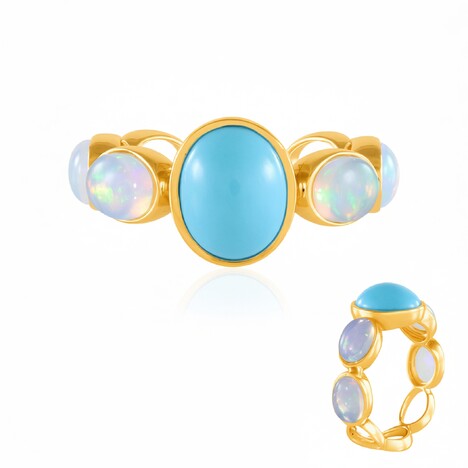 Sleeping Beauty-Türkis-Silberring (de Melo Essence)