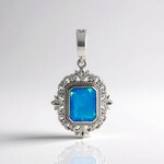 Ciondolo in argento con Opale Blu dell'Etiopia