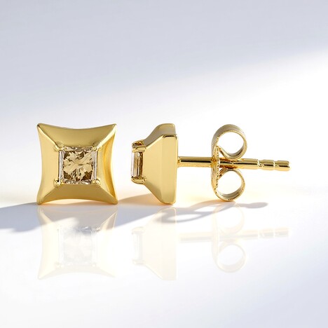 Orecchini in argento con Diamante Cioccolato I3